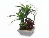 Artificial Arcae Mix Leaf Bonsai Tree - 1.1ft
